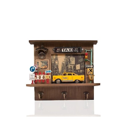 Old Modern Handicrafts Vintage New York City Checker Taxi Shadow Box AR014